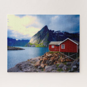 Beautiful Norway Fjord Red House Puzzle