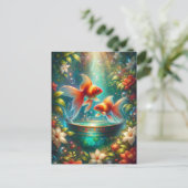 Beautiful Nowruz Goldfish Postkarte (Stehend Vorderseite)