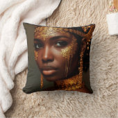 Beautiful Nubian Goddess in Gold Kissen (Decke)