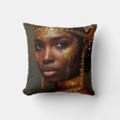 Beautiful Nubian Goddess in Gold Kissen (Vorderseite)