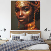 Beautiful Nubian Goddess in Gold Leinwanddruck (Insitu (Schlafzimmer))