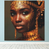 Beautiful Nubian Goddess in Gold Leinwanddruck (Insitu (Holzboden))