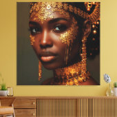 Beautiful Nubian Goddess in Gold Leinwanddruck (Insitu (Wohnzimmer))