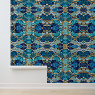 Beautiful Ocean Blue Gold Collection Tapete