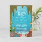 Beautiful Ocean Cave Under the Sea Birthday Einladung (Stehend Vorderseite)