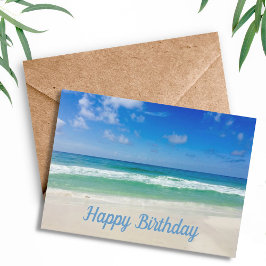 Beautiful Ocean Foto Custom Beach Happy Birthday Karte