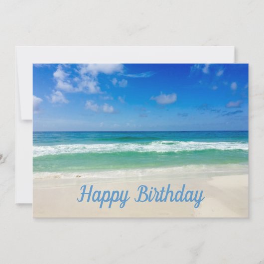 Beautiful Ocean Foto Custom Beach Happy Birthday Karte (Vorderseite)