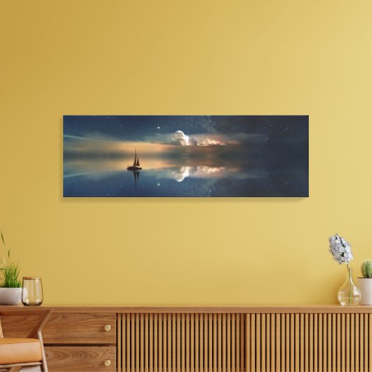 Beautiful Ocean Sunset Sailboat & Clouds Leinwanddruck (Insitu (Wohnzimmer))