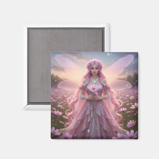 Beautiful October Opal Fairy Magnet (Vorderseite/Rückseite)