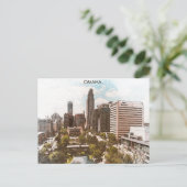 Beautiful Omaha Nebraska City View Postkarte (Stehend Vorderseite)