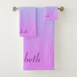 Beautiful Ombre Lavender und Blue Badhandtuch Set