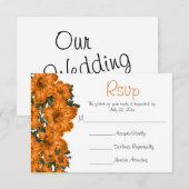 Beautiful Orange Blume Lilies - Wedding RSVP Karte (Vorne/Hinten)