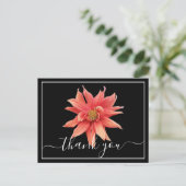 Beautiful Orange Dahlia Black Back Chic Thank You Postkarte (Stehend Vorderseite)