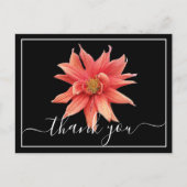Beautiful Orange Dahlia Black Back Chic Thank You Postkarte (Vorderseite)