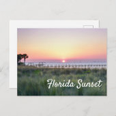 Beautiful Orange Florida Sunset Dock Pier Postkarte (Vorne/Hinten)