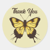 Beautiful Orange Minimalistisch Butterfly Vielen D Runder Aufkleber (Vorderseite)