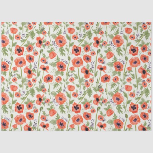 Beautiful Orange Poppies Floral Seidenpapier (Vorderseite)