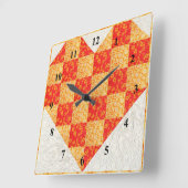 Beautiful Orange Quilted Look Quadratische Wanduhr (Winkel)