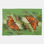 Beautiful Orange Satyr Comma Butterfly Küchentuch (Horizontal)