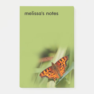 Beautiful Orange Satyr Comma Butterfly Post-it Klebezettel