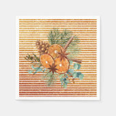 Beautiful Orange Slice Pine Bouquet Weihnachten Serviette (Vorderseite)