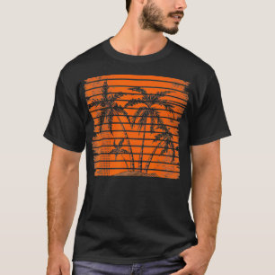 Beautiful Orange Sonnenuntergang Kokospalmen Männe T-Shirt