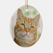 Beautiful Orange Tabby Cat Nah Up Keramik Ornament (Rechts)