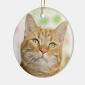Beautiful Orange Tabby Cat Nah Up Keramik Ornament (Links)