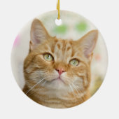 Beautiful Orange Tabby Cat Nah Up Keramik Ornament (Hinten)