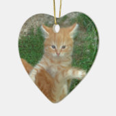 Beautiful Orange Tabby Kitten Keramikornament (Links)