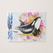 Beautiful Orca Whale Breaching Puzzle (Horizontal)