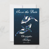 Beautiful Orca Whales Beach Wedding Save the Date Einladung (Vorderseite)