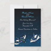 Beautiful Orca Whales Beach Wedding Save the Date Einladung (Rückseite)