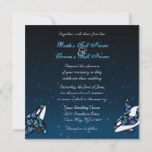 Beautiful Orca Whales Wedding Einladung (Rückseite)