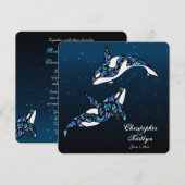 Beautiful Orca Whales Wedding Einladung (Vorne/Hinten)