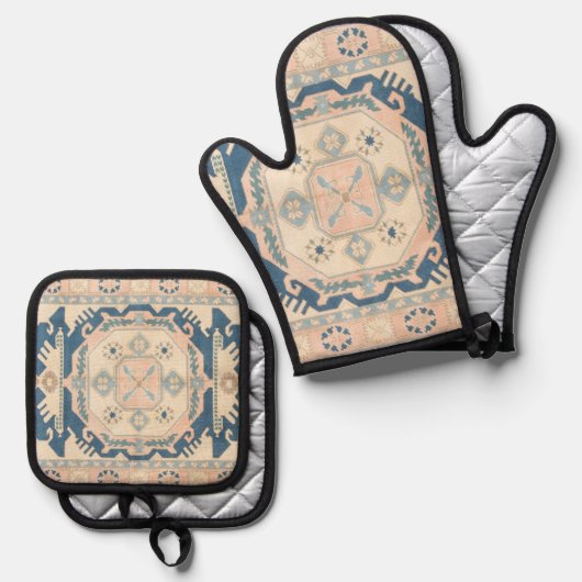 Beautiful Oriental Antique Kilim Rug Ofenhandschuh & Topflappen-Set (Vorderseite/Rückseite)