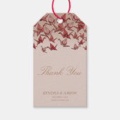 Beautiful Origami Paper Crane Red Vielen Dank Geschenkanhänger (Vorderseite)