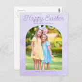 Beautiful Osterfamilie Foto Lila Bogen Postkarte (Vorne/Hinten)