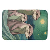 Beautiful Otter Family Van Gogh Style Badematte (Vorderseite)