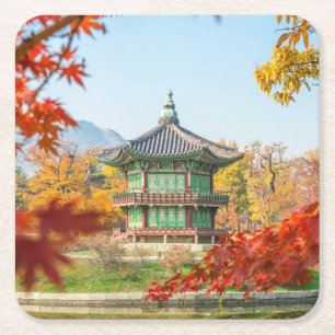Beautiful Pagoda Gyeongbokgung Seoul Korea Rechteckiger Pappuntersetzer