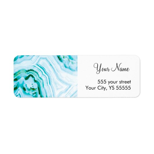 Beautiful Painted Blue Agate Geode Muster (Vorne)