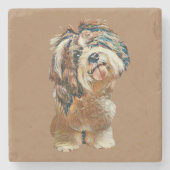 Beautiful Painted Shih Tzu Marble Untersetzer (Vorderseite)