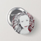 Beautiful Paisley Female Elf Button (Vorne & Hinten)
