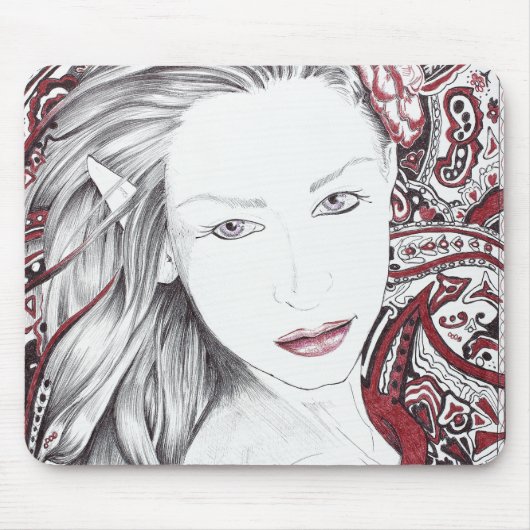 Beautiful Paisley Female Elf Mousepad (Vorne)