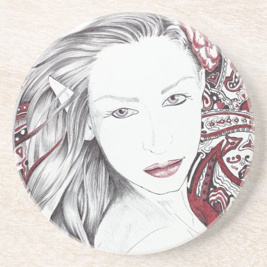 Beautiful Paisley Female Elf Untersetzer (Vorne)