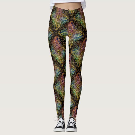 Beautiful Paisley Motif Leggings (Vorderseite)