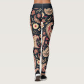 Beautiful Paisley Pattern Dark N Red Mix Leggings (Rückseite)