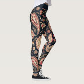 Beautiful Paisley Pattern Dark N Red Mix Leggings (Rechts)