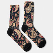 Beautiful Paisley Pattern Dark N Red Mix Socken (Rechts)