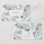Beautiful Pale Blue Blumen Business Card Visitenkarte (Vorne/Hinten)